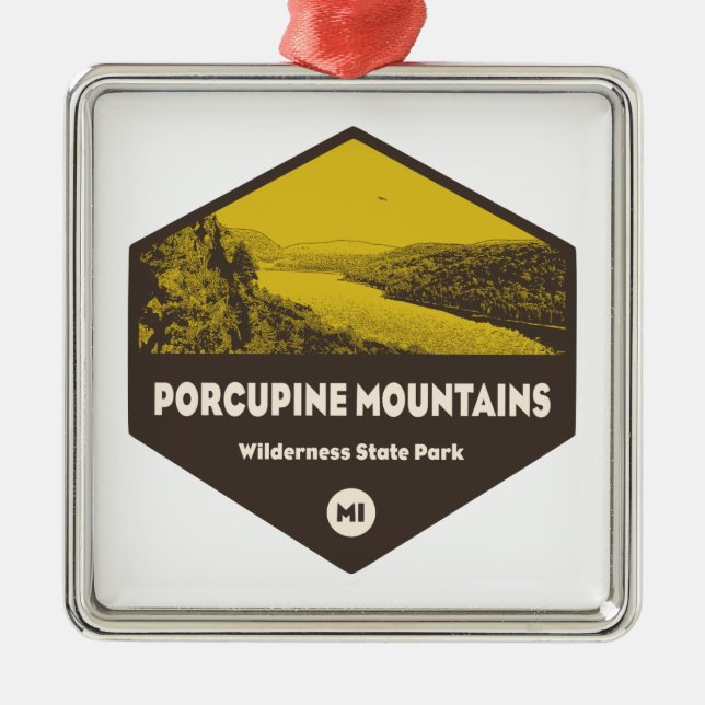 Porcupine Mountains Wilderness State Park Michigan Metal Ornament (Front)