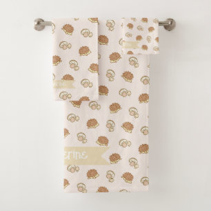 Porcupine Mushroom Brown Bath Towel Set