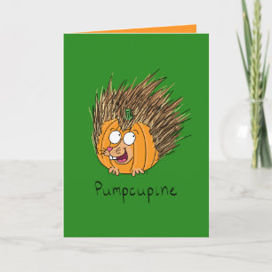 Porcupine Pumpkin - Funny Halloween Greeting Card