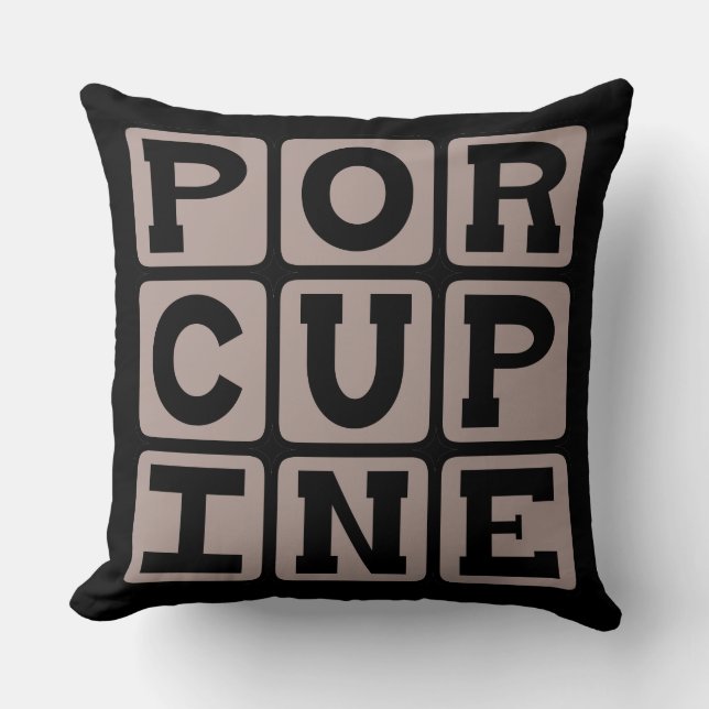 Porcupine, Sharp-Quilled Rodent Cushion (Front)