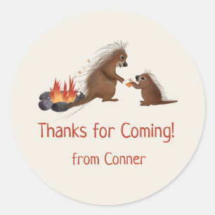porcupine smores favour sticker