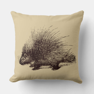 porcupine Vintage illustration Cushion
