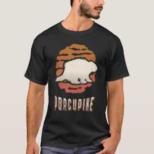Porcupine Vintage Retro Classic Animal Sunset T-Shirt