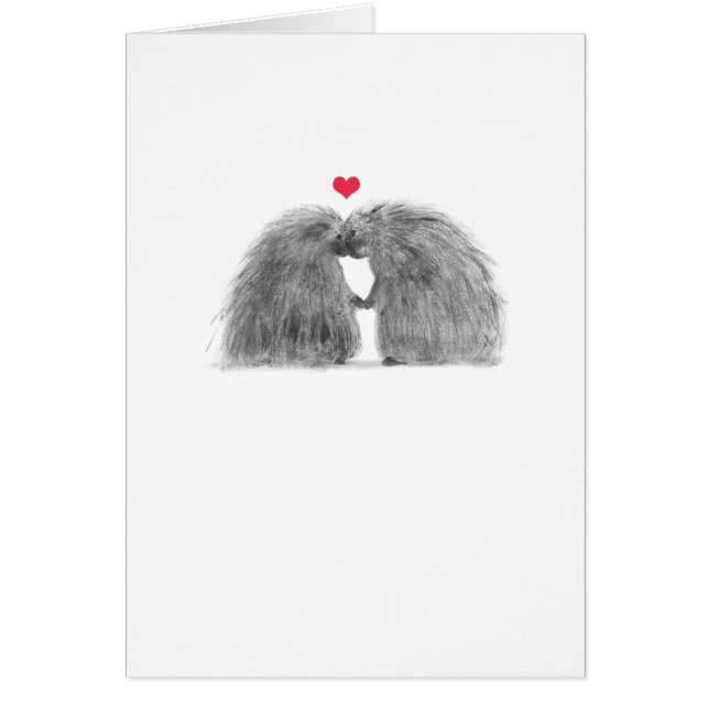 Porcupines in Love Anniversary Card (Front)