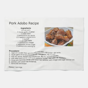 Pork Adobo Recipe Tea Towel