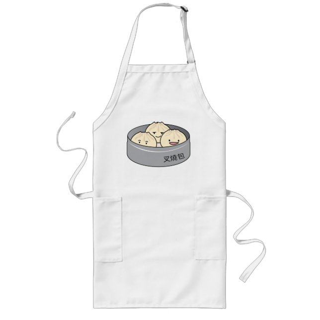 Pork Bun dim sum Chinese breakfast steamed bbq bun Long Apron (Front)