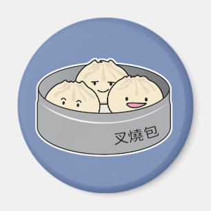 Pork Bun dim sum Chinese breakfast steamed bbq bun Magnet