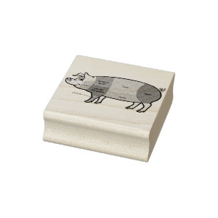 Pork Butcher Chart (2) Rubber Stamp