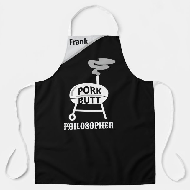 "Pork Butt Philosopher" Apron - BBQ Wisdom (Front)