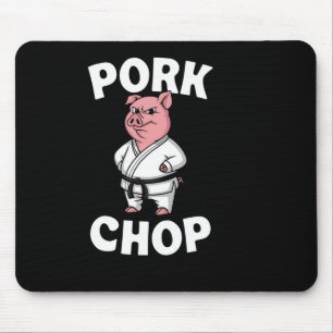 Pork Chop Funny Karate Pig Martial Arts Mouse Pad