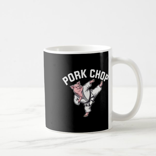 Pork Chop - Funny Pig Karate Pun  Coffee Mug (Right)