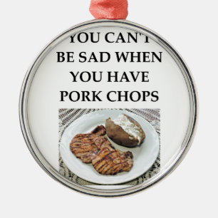 pork chops metal ornament