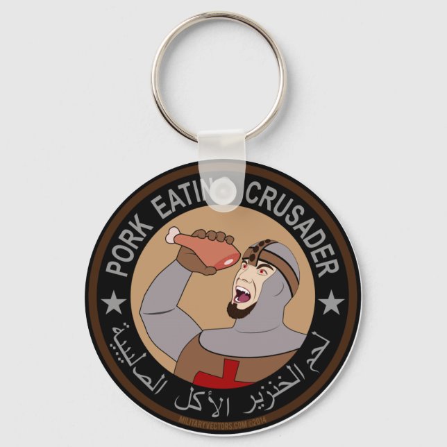 Pork Eating Crusader Key Ring (Front)