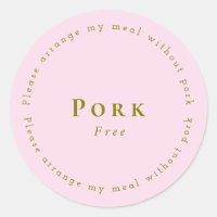 Pork-Free Request Sticker, Light pink