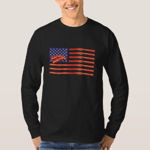 Pork Grilling USA Bacon American Flag Bacon T-Shirt