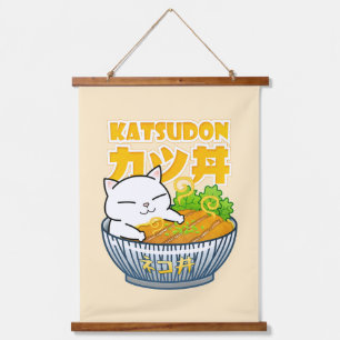 Pork Katsudon Cat Hanging Tapestry
