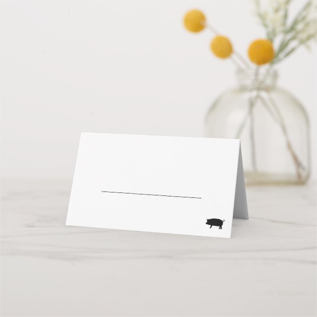 Pork Meal Option Wedding Place Card (Front)
