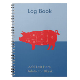 Pork Meat Cuts Chef Cook Pig Chart Notebook