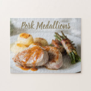 Pork medallions tenderloin with potatoes and beans jigsaw puzzle