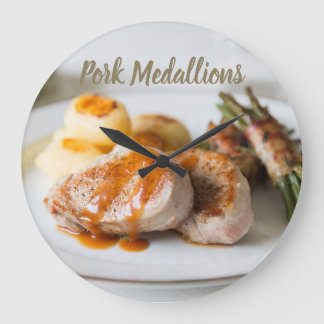 Pork medallions tenderloin with potatoes and beans large clock