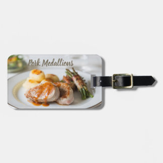 Pork medallions tenderloin with potatoes and beans luggage tag