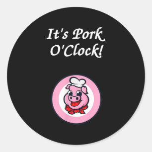 Pork Oclock Bbq Shirt Barbecue Grill Smoker Funny Classic Round Sticker