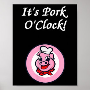 Pork Oclock Bbq Shirt Barbecue Grill Smoker Funny Poster