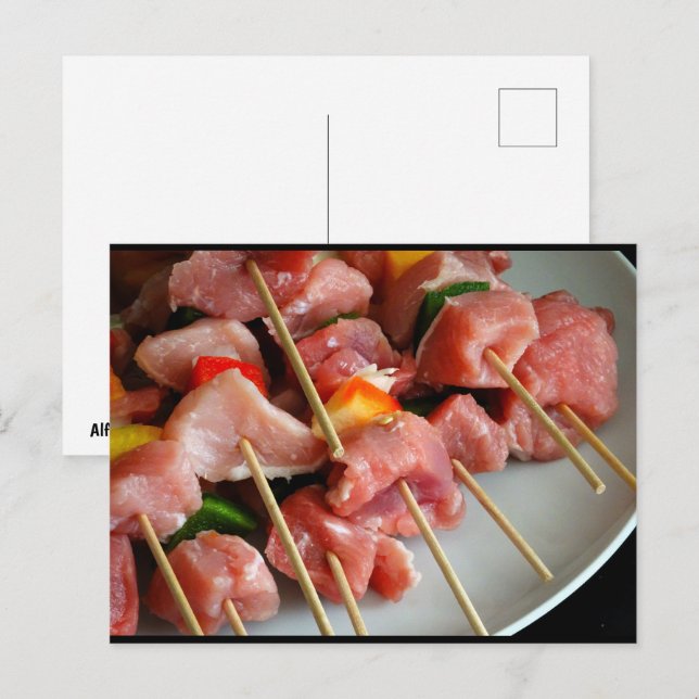 Pork Pepper Skewers Postcard (Front/Back)