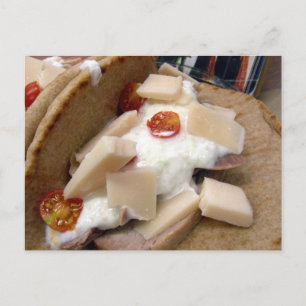 Pork pita sandwich postcard