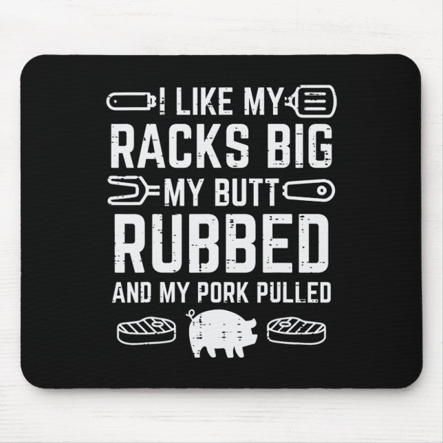 Pork Racks Big Rubbed Pulled Bbq Byrbecue Grilling Mouse Pad (Front)