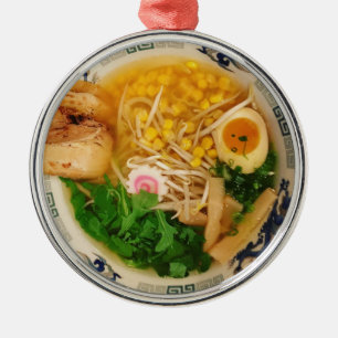 Pork Ramen Noodle Soup Metal Ornament
