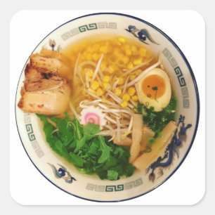 Pork Ramen Noodle Soup Square Sticker
