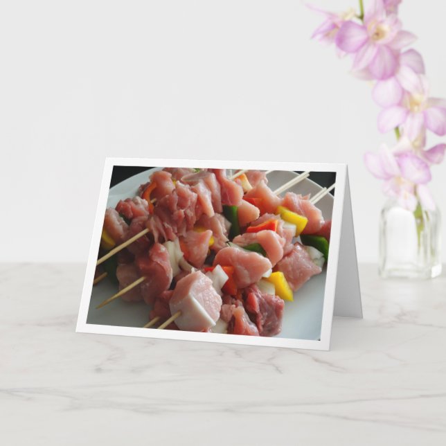 Pork Skewers Card (Orchid)