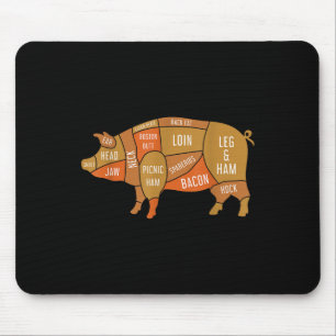 Pork Smoked Meat Lover Funny Bbq Chef Gift Grillin Mouse Pad