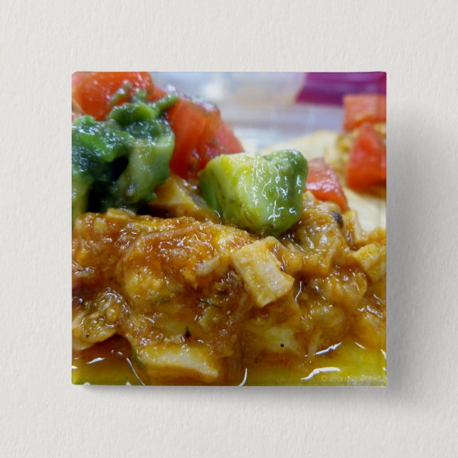 Pork tostada 15 cm square badge (Front)