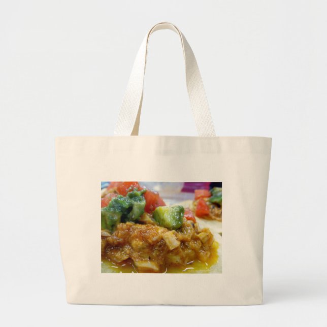 Pork tostada large tote bag (Front)
