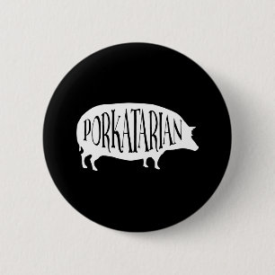 Porkatarian Vintage BBQ Pig 6 Cm Round Badge