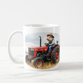 porker on a tractor mug