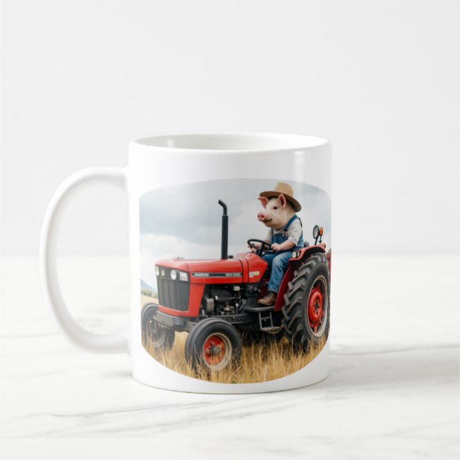 porker on a tractor mug (Left)