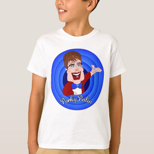 Porky Palin - Boys Ringer Tshirt - 2 Sides (Front)