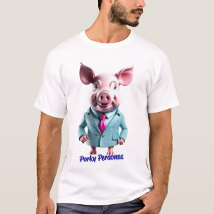 Porky Personas funny Pig characters T-Shirt