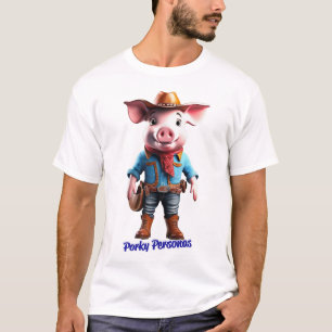 Porky Personas funny Pig characters T-Shirt