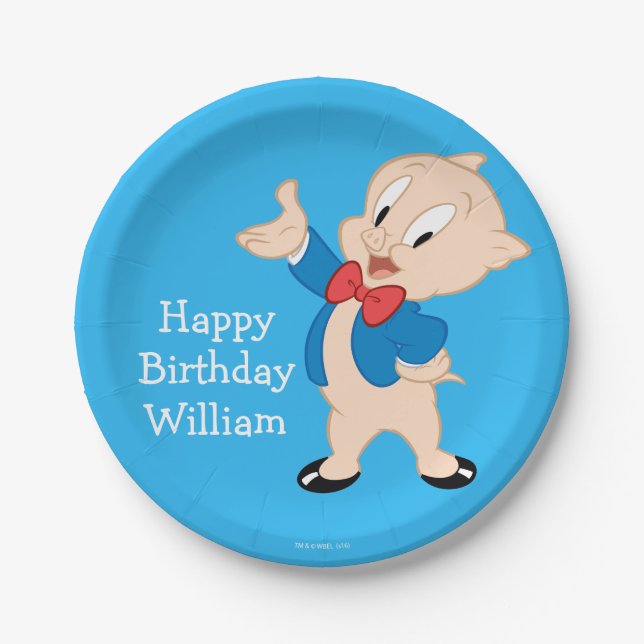 Porky Pig | Classic Pose Paper Plate (Front)