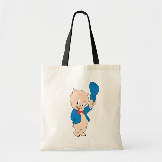 Porky Pig | Waving Hat Tote Bag (Front)