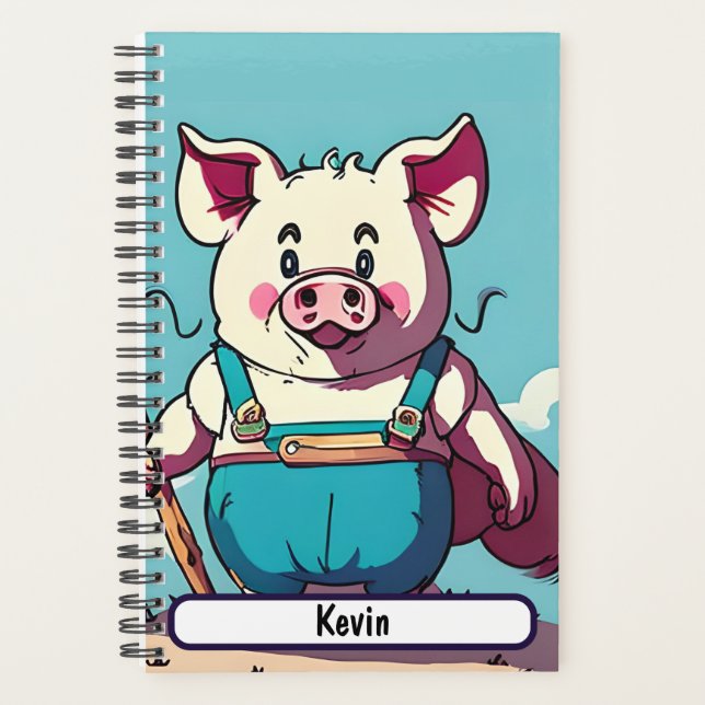 Porky the Farmer Planner With Customisable Nametag (Front)