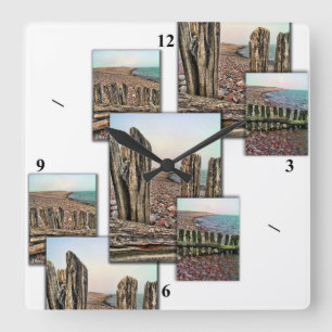 Porlock Triptych Square Wall Clock