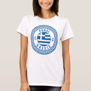 Poros, Greece Flag Women's T-Shirt