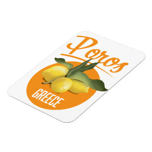 Poros Greece travel poster Art Print Magnet