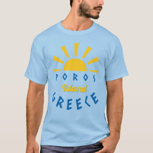 Poros Island, Greece - Sunshine Men's Blue T-Shirt