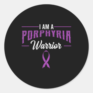 Porphyria Warrior Awareness Ribbon Supporter Classic Round Sticker